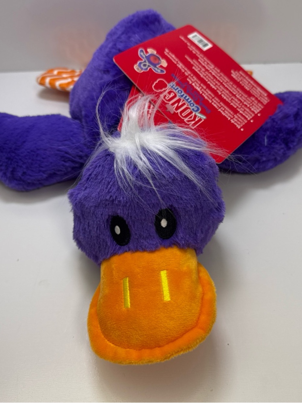 Kong Purple and Orange Plush Duck Bird Toy
